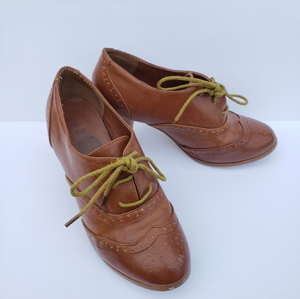 Rue 21 etc! Vintage inspired heeled lace up bootie